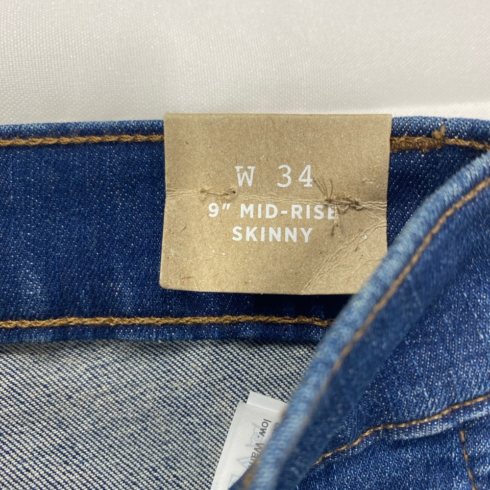 NWT Madewell Women's Skinny Jeans in Dark Blue Denim Size 34W - Picture 4 of 7